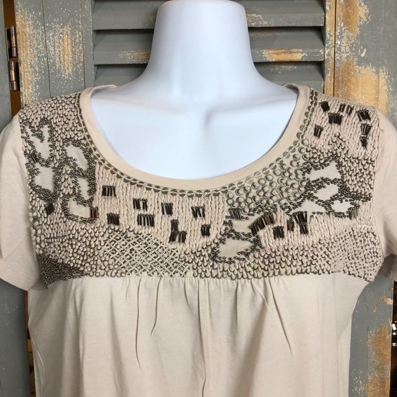 MaxMara Weekend Embellished Short Sleeve Shirt Sz XS - Picture 2 of 15